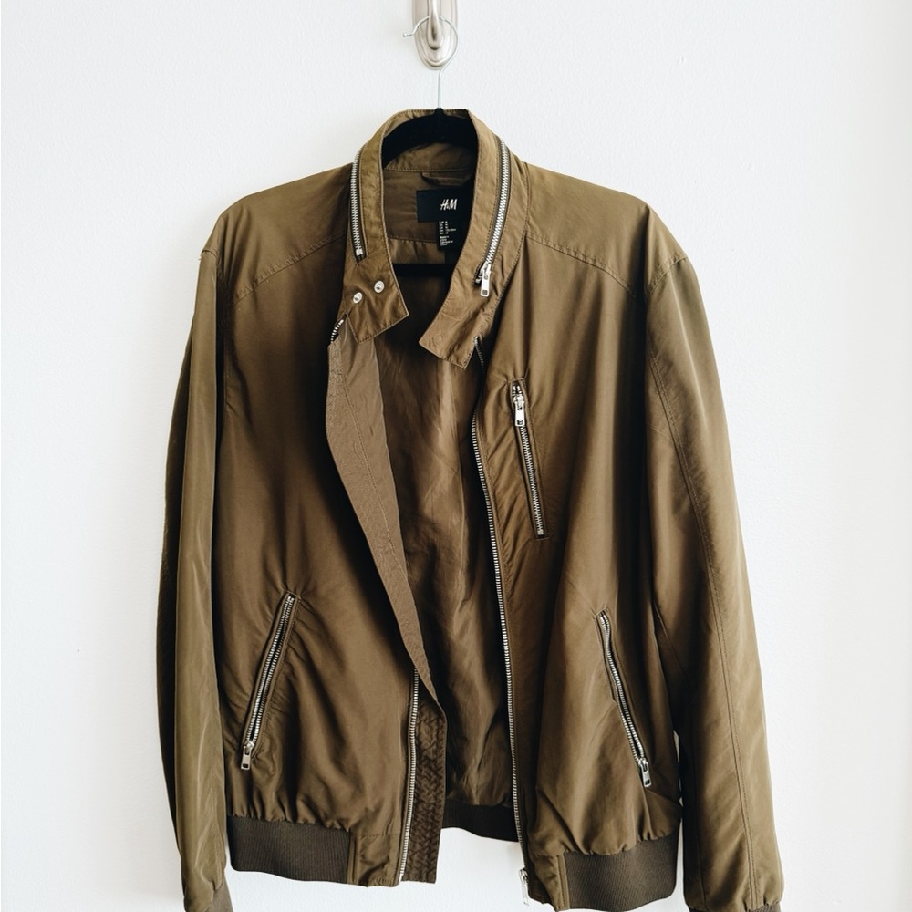 H&M Men's Olive Bomber Jacket
